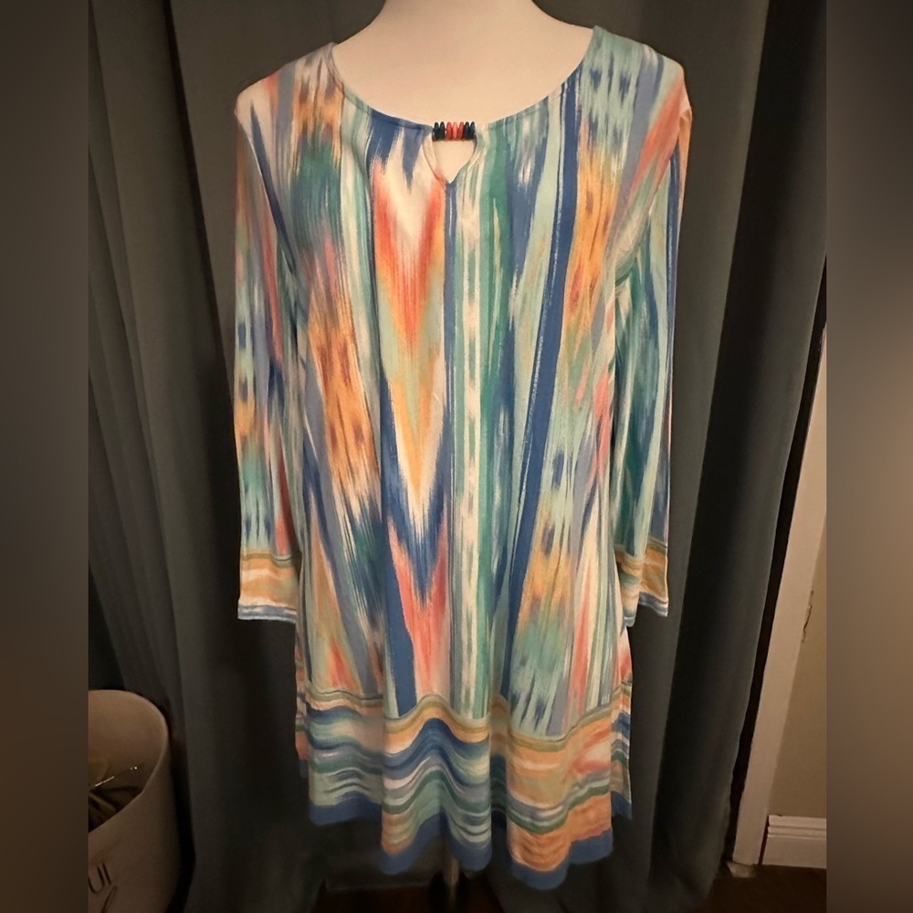 Ruby Rd Multi Color 3/4 Sleeve Top Size M Prelove… - image 1